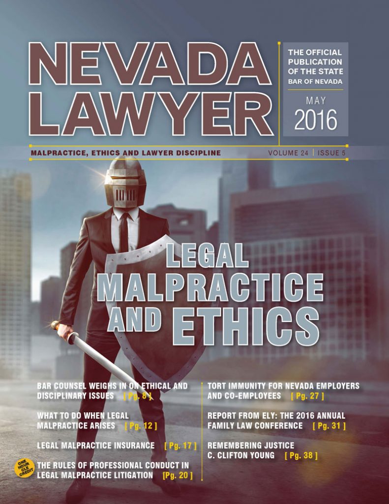 May 2016 – State Bar Of Nevada