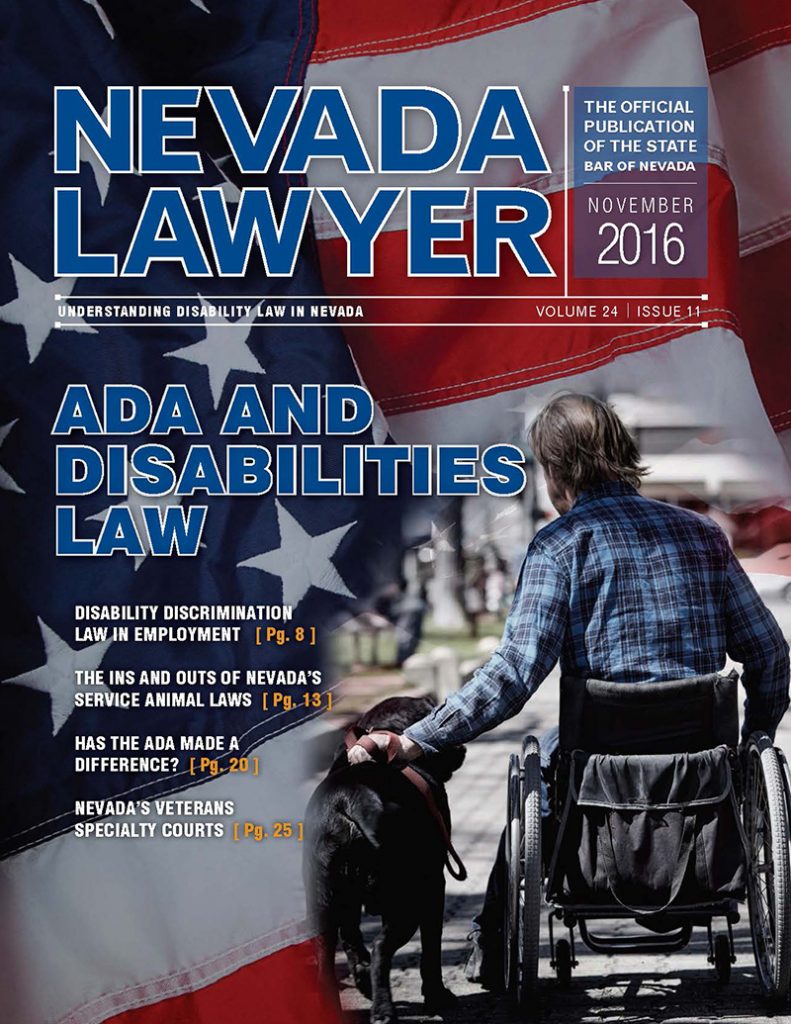 November 2016 State Bar of Nevada